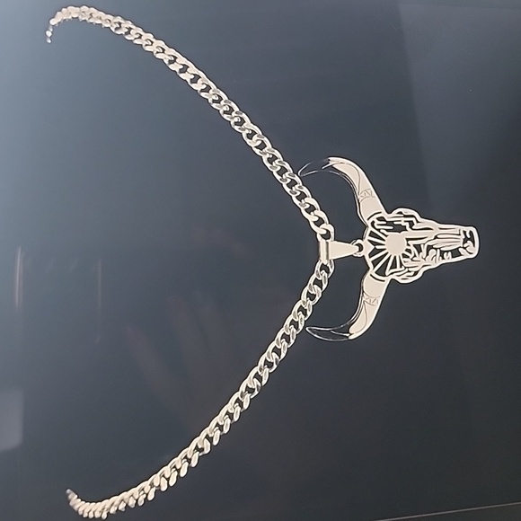 Stainless Steel Bull 🐮 Head Necklace - Picture 4 of 5